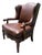 Traditional Leather Wingback Armchair For Sale