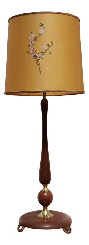 Art Nouveau Lacquered Wood Table Lamp, 1930s