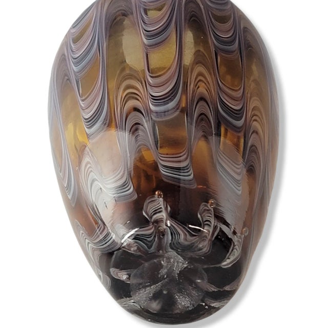 Amber Souffle a La Bouche Hand Blown Vase For Sale - Image 8 of 12