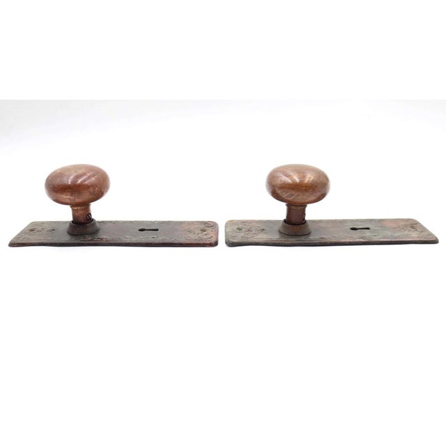Antique Victorian Brass Dummy Door Knob Set For Sale - Image 4 of 5