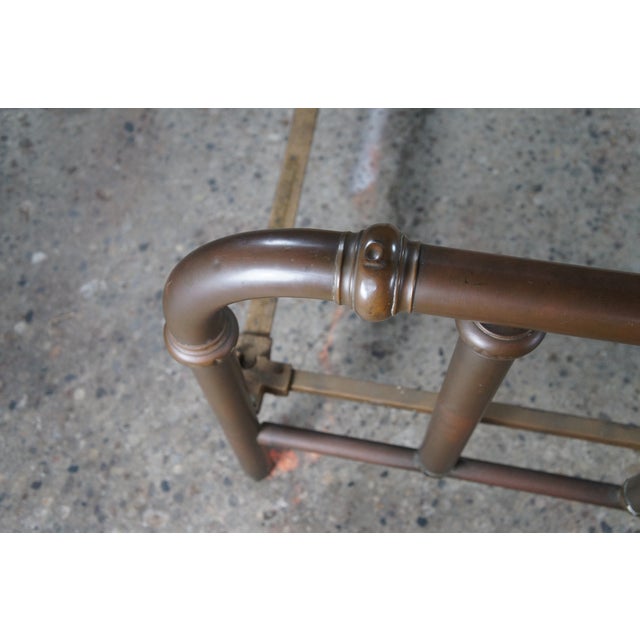 Metal Antique 19th Century Victorian Brass Full or Double Size Curved Bed Frame Gold For Sale - Image 7 of 12