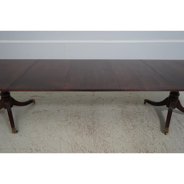 Henredon Georgian Walnut Double Pedestal Dining Table W. 3 Leaves For Sale - Image 12 of 18