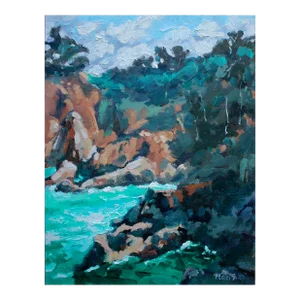 Mendocino Coast Seascape Oil Painting
