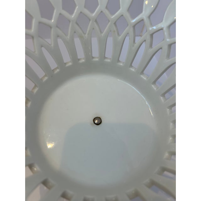 Two Similar White Openwork Porcelain Pedestal Compotes For Sale - Image 13 of 14