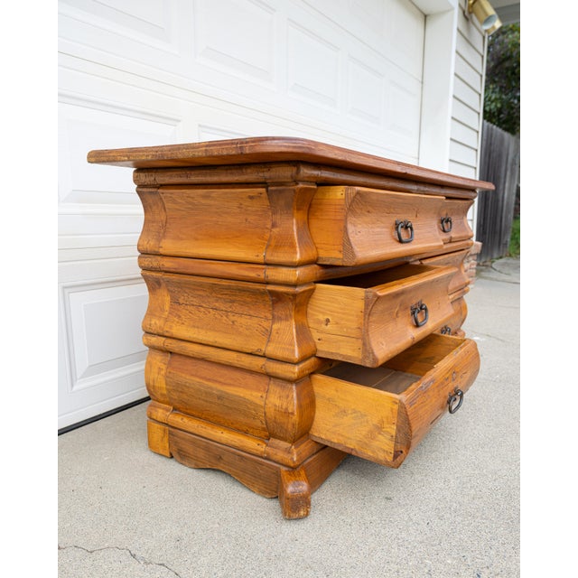 Vintage Rustic Modern Solid Pine Handcrafted Six-Drawer Dresser With Natural Patina For Sale - Image 12 of 18