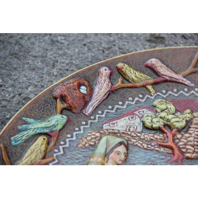 1960s Large Italian Ceramic Decorative Plate by Paolo Loddo, 1960s For Sale - Image 5 of 11
