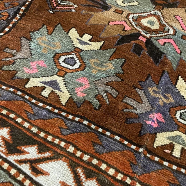 Textile 1930s Vintage Kazak Wool Plant Dye Camel Area Rug For Sale - Image 7 of 13