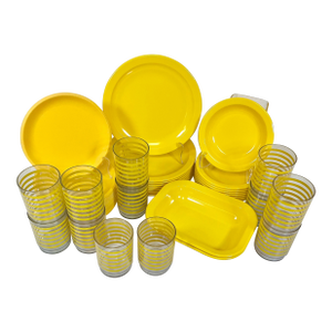 1980s Vintage Coastal Americana Yellow Texas Ware Dinnerware - Set of 48