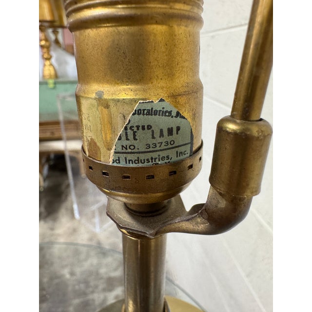 1960s Tony Paul Style Westwood Industries Brass and Blue Enamel Lamps - A Pair For Sale - Image 9 of 12