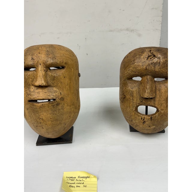 Design Plus Gallery presents a Vintage Himalayan Festival Wood Mask. Hand-carved from solid wood. Each groove tells a...
