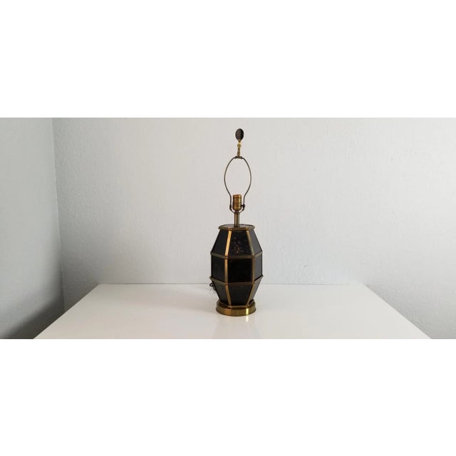 Vintage Hollywood Regency Brass and Leather Table Lamp/ Sold For Sale - Image 9 of 9