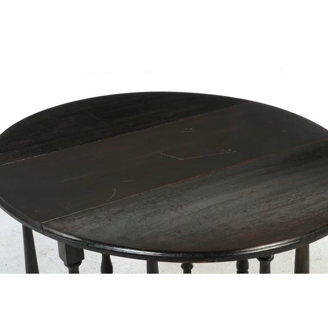 Late 19th Century Antique William & Mary Painted Wood Gate-Leg Table With Turned Baluster Legs For Sale - Image 5 of 7
