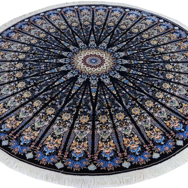 Hand-Knotted Wool and Silk Nain Rug For Sale - Image 3 of 6