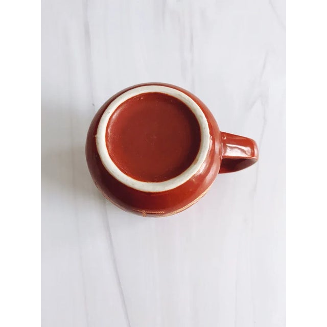 Traditional Vintage 1960s Mod Ceramic Burnt Orange Coffee Mug For Sale - Image 3 of 5