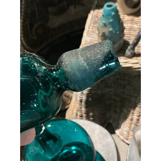 Mid 20th Century Vintage Boho Blown Glass Decanter For Sale - Image 5 of 5