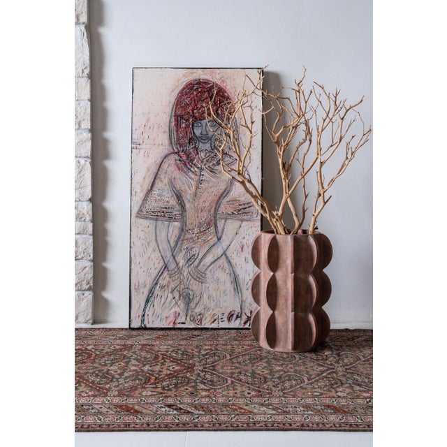 Abstract Antique Persian Malayer Runner Rug For Sale - Image 3 of 10