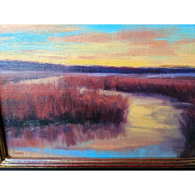 Brenda Hendrix Original Tonalist Landscape Oil Painting “North Park Sunset” For Sale - Image 4 of 6