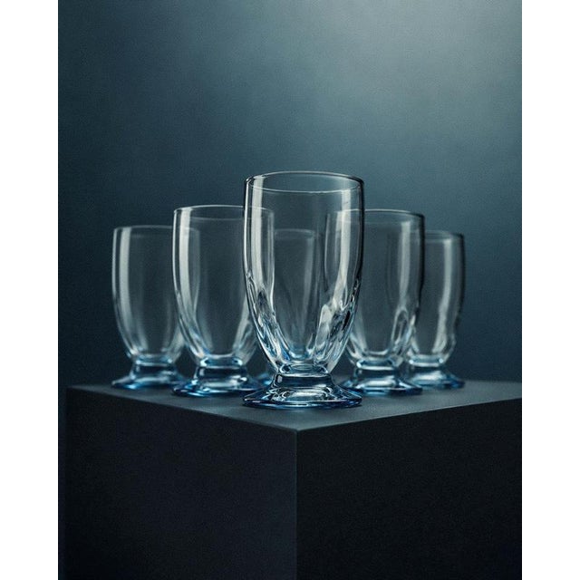 Blue Vintage Drinking Glasses, 1980s, Set of 6 For Sale - Image 8 of 13