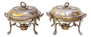 Silver-Plated Metal Chafing Dishes from Lambert London, 1920s, Set of 2