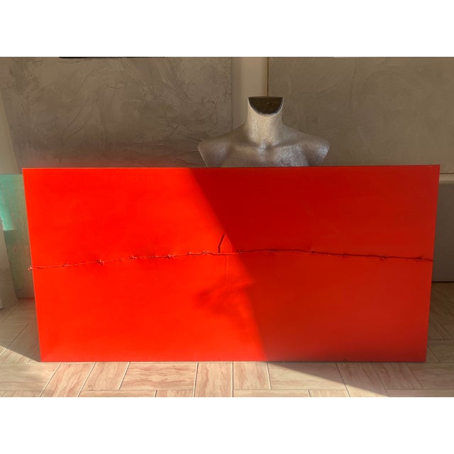 ArpVerdeacqua, RED, Acrylic on Canvas For Sale - Image 4 of 9