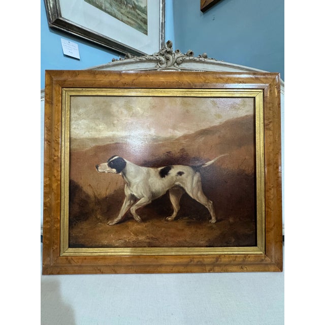 English Original Oil on Canvas of a Working Pointer, Unsigned. c.1860-1900 For Sale - Image 3 of 3