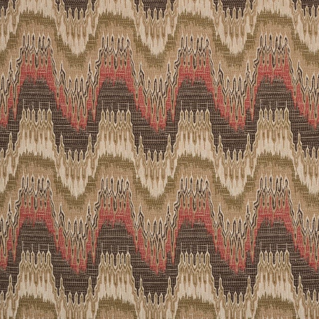 2020s Schumacher Elio Flamestitch Fabric In Ruby For Sale - Image 5 of 5