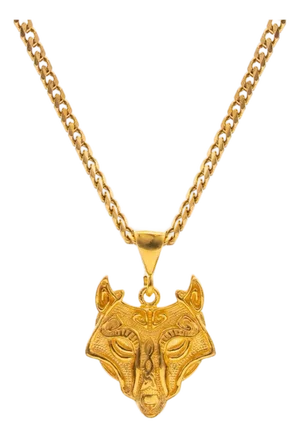 Golden Wolf Spirit Men’s Necklace