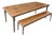 Arhaus Reclaimed Oak Table and Bench With Industrial Legs For Sale