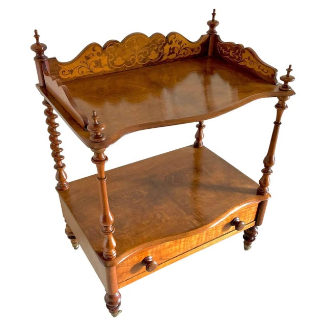 Antique Victorian Burr Walnut Inlaid Lamp Table For Sale - Image 16 of 16
