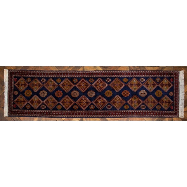 Blue Caucasian Hand-Knotted Ganja Rug For Sale - Image 8 of 8