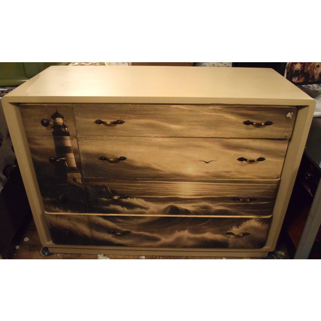 Vintage Art Deco Waterfall Dresser Set, 2 Pieces For Sale - Image 4 of 9
