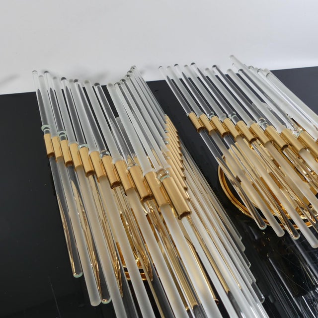 1970s Tubular Crystal Glass Wall Lamps from Venini, Italy, 1970s, Set of 2 For Sale - Image 5 of 11
