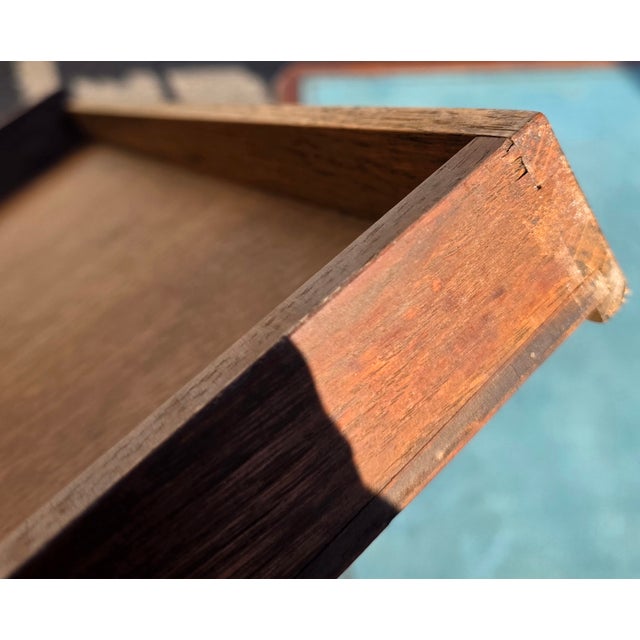 Antique Circa 1900 the Beauville Collection by B. Altman Co. Louis XV Style Walnut Writing Table With Blue Leather Top For Sale In Washington DC - Image 6 of 7