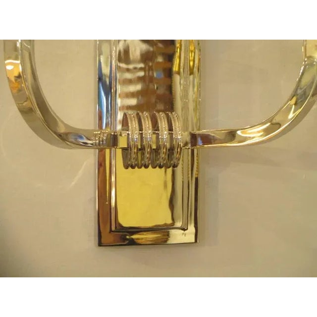 Not Yet Made - Made To Order Bespoke Nickel-Plated Two Arms Sconces - a Pair For Sale - Image 5 of 7