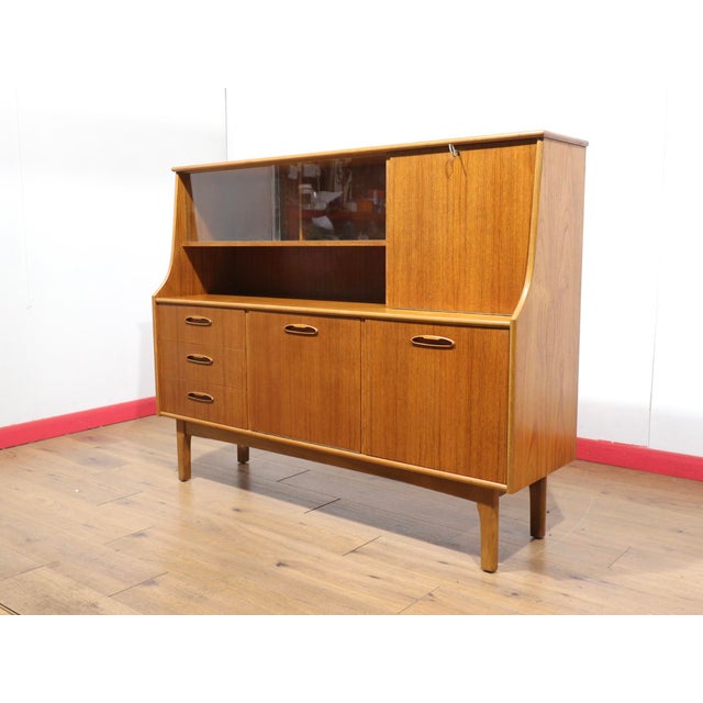 Mid 20th Century Mid Century Midern Vintage Teak British Tall Credenza Buffet For Sale - Image 5 of 15