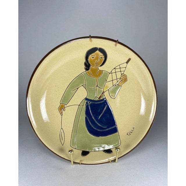 Beige Wall Plates Terra Series from Bruch Barcelona, Spain, 1960s Set of 6 For Sale - Image 8 of 12