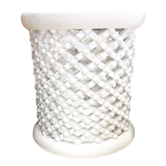 White Hand-Curve African Coffee Table For Sale