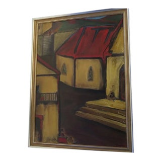 Late 20th Century Large Painting on Artist Board by Ernest Sinnes Signed and Dated For Sale
