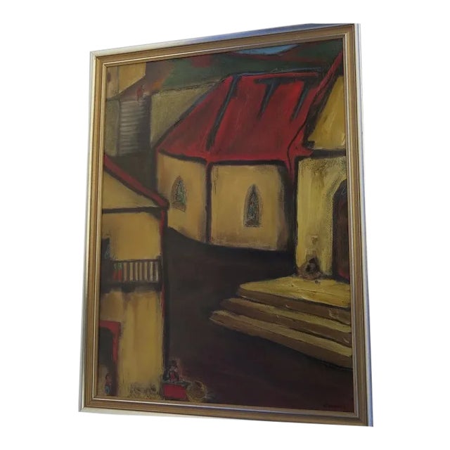 Late 20th Century Large Painting on Artist Board by Ernest Sinnes Signed and Dated For Sale