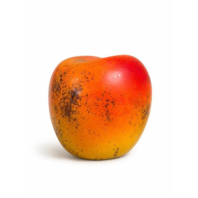 "the master of glazes" hans hedberg (1917-2007), sculpture in shape of apple, faience. H 12 cm. this piece is attributed...