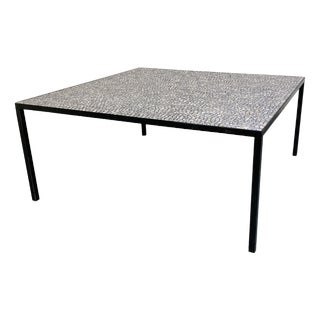 Mid-Century Modernist Rectangular Steel and Ceramic Coffee Table, 1960s For Sale