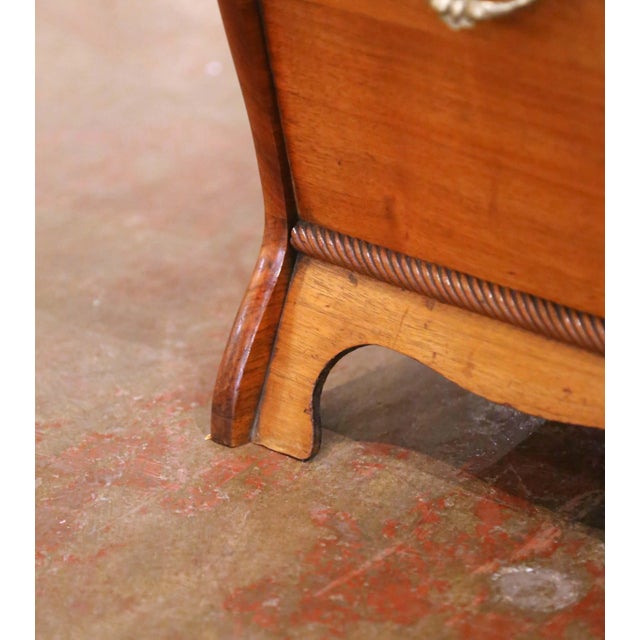 19th Century French Walnut Coal Scuttle With Brass Mounts and Zinc Liner For Sale - Image 13 of 16