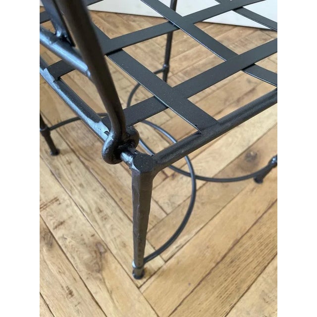 Custom Made Forged Iron European Style Dining Chairs For Sale - Image 10 of 12