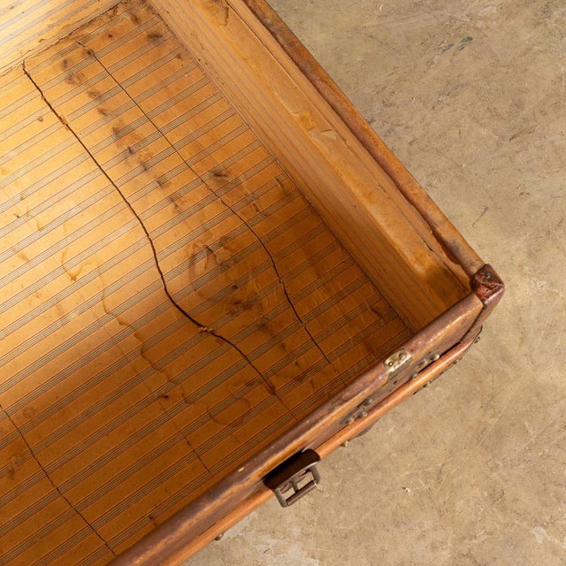 Antique Victorian Leather Travel Trunk, 1870s For Sale - Image 11 of 18