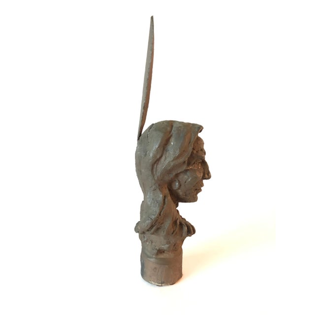 Bronze Native American Bust Sculpture For Sale - Image 4 of 7