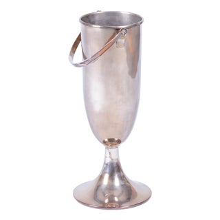 Art Deco Standing Champagne Cooler in Silver-Plated Metal, France, 1920s For Sale
