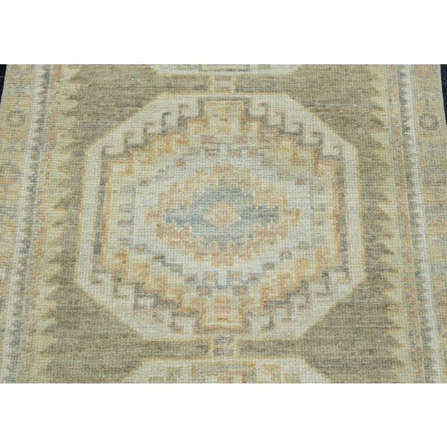 Turkish Oushak Runner Rug 2'11" x 9'11" #17488 For Sale - Image 4 of 8