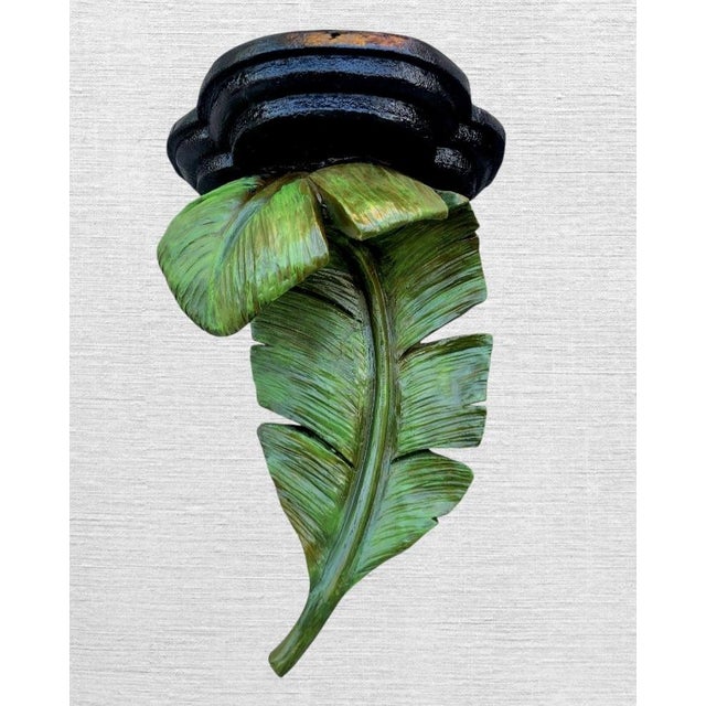 A beautiful pair of hand painted oversized carved leaf wall decorative brackets. The brackets are nice and large and can...