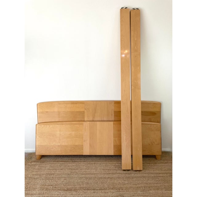 Vintage Mid-Century Modern Heywood Wakefield Encore Style King Headboard & Footboard Bed Frame For Sale - Image 9 of 11