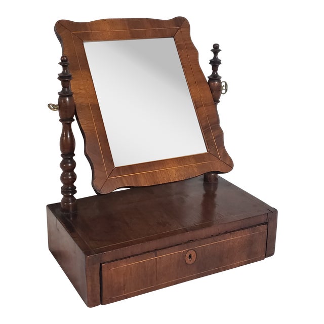 1920's Gentleman's Cheval Shaving Mirror & Drawer With Key Chairish